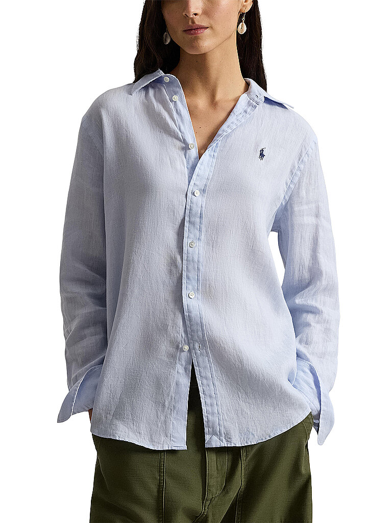 Polo Ralph Lauren pour femme. 211970730503 Chemise en lin Classic Fit bleu (XS), Casuel, Coton, Manche longue